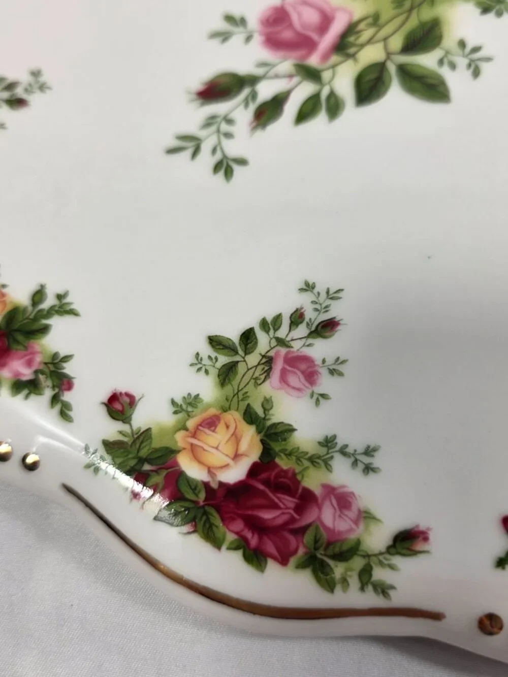 Royal Albert Old Country Roses Cake Plate & Server Set Red & Yellow Roses